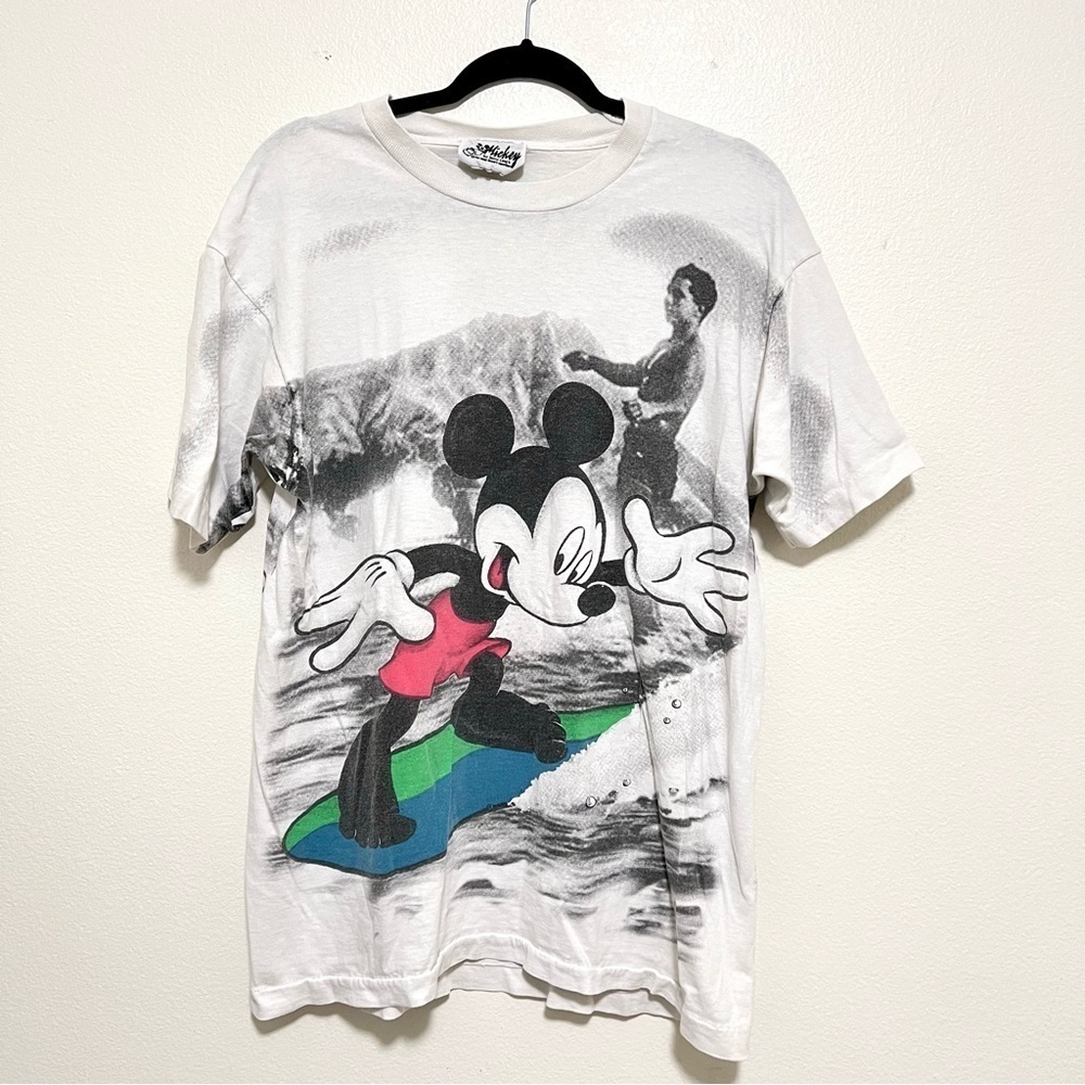 Vintage Disney Mickey Mouse all over printed Waikiki diamond head surfer tshirt